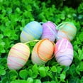 thumbnail image 1 of Xinwanna 6Pcs/Set Decorative Visual Effect Hanging Decor Polystyrene Beautiful Easter Egg Hanging Widget for Party (B), 1 of 13