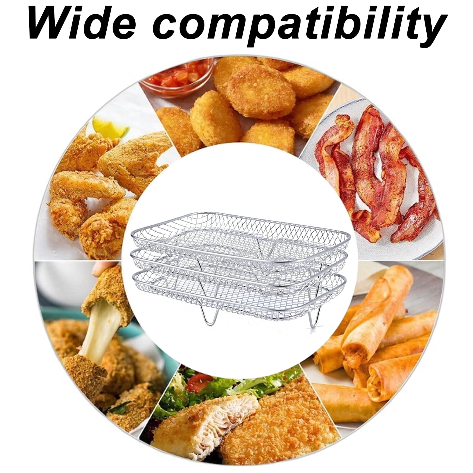 Xinwanna Air Fryer Rack, 3 Stackable Cooling Racks for Airfryer ...