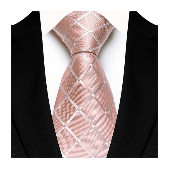 Xinwanna Business Tie Square Geometric Design Solid Color Smooth Satin Formal Tie Casual Necktie Street Events Weddings Accessories (Pink)
