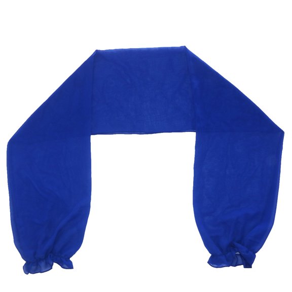 Xinwanna Chiffon Shawl Solid Color Summer Thin Sun Protection Shirt Open Front Long Sleeve Ruffle Cuffs Beach Shawl (Blue)