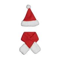 Xinwanna Christmas Porch Goose Outfits Santa Hat with Scarf Festive Costume Yard Goose Statue Clothes for 23" Goose Statue Patio Lawn Garden Decoration (Sets)