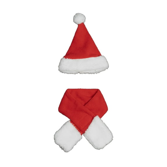 Xinwanna Christmas Porch Goose Outfits Santa Hat with Scarf Festive Costume Yard Goose Statue Clothes for 23" Goose Statue Patio Lawn Garden Decoration (Sets)