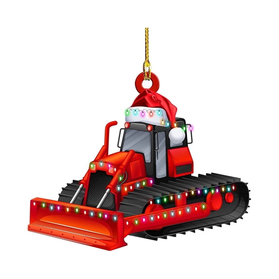 Xinwanna Christmas Vehicle Ornament Acrylic Truck Tractor Airplane Christmas Tree Ornament for Holiday Party Decoration (Type L)