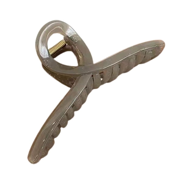 Xinwanna Claw Clip Large Size Elegant Temperament Half Transparent Non-slip Hairstyle Decoration Headwear Jelly Color Women Head Back Hair Clamp for Thin Medium Hair (Grey)