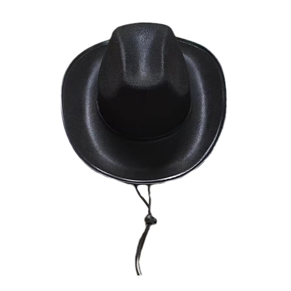 Xinwanna Cowboy Hat Women Men Western Adult Sun Hat Non-woven Fabric Cowgirl Hat Festival Theme Party Hat Fashion Accessory (Black)