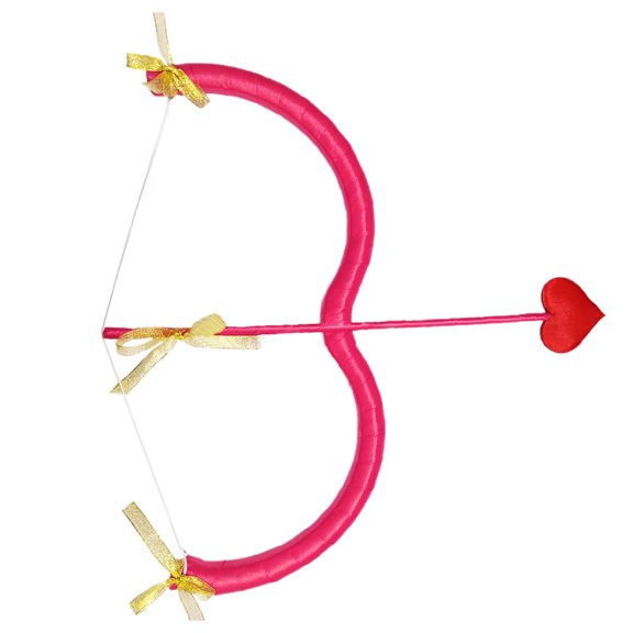 Xinwanna Cupid Bow And Arrow Prop Heart Shape Bow Decor Valentine Day Photography Filming Stage Costume Performance Prop (Rose Red)