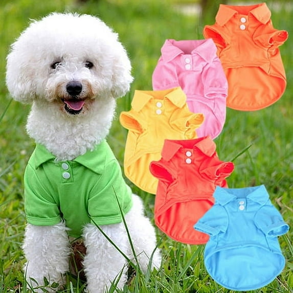 Xinwanna Cute Pet Puppy Shirt Small Dog Cat Pet Clothes Costume Apparel T-Shirt (Yellow,XL)