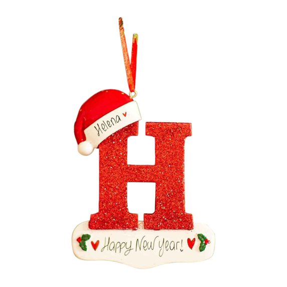 Xinwanna Decorative Christmas Tree Pendant Creative Ornamental Hanging Letter Pendant Decorations for Festival (Type H)