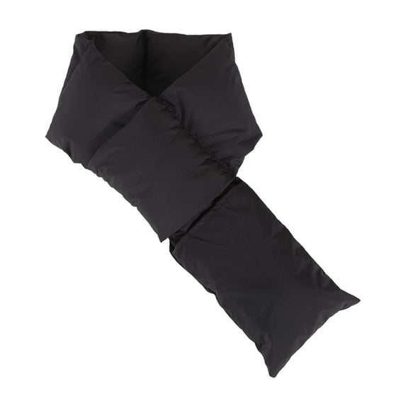 Xinwanna Down Scarf with Pocket Design Solid Color Waterproof Wear-Resistant Winter Versatile Scarf Daily Outdoor Wear (Black)