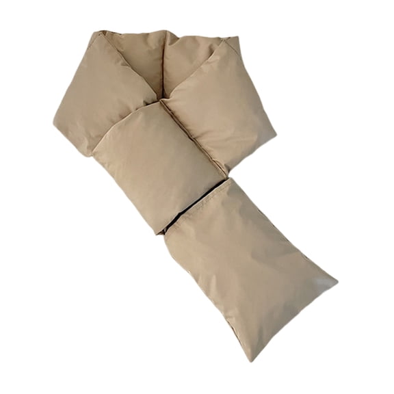 Xinwanna Down Scarf with Pocket Design Solid Color Waterproof Wear-Resistant Winter Versatile Scarf Daily Outdoor Wear (Brown)