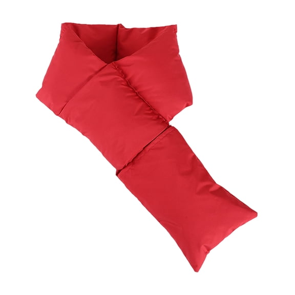 Xinwanna Down Scarf with Pocket Design Solid Color Waterproof Wear-Resistant Winter Versatile Scarf Daily Outdoor Wear (Red)