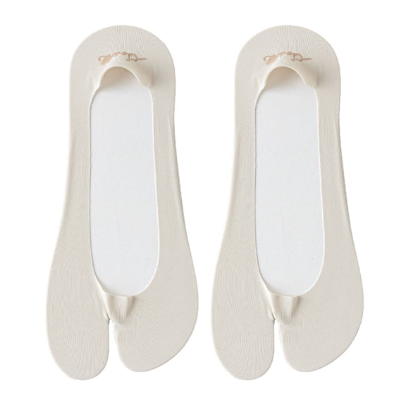Xinwanna Flip Flop Tabi Socks for Women Elastic Split 2 Toe Socks Low Cut No Show Boat Sock Invisible Thin Cotton Sock (Light Grey)