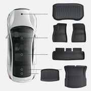 Xinwanna Floor Mat Full Set (6Pcs/Set) Superior Carpet Floor Mats for Tesla Model 3 2020-2023, All Weather Anti-Slip TPE Automotive Interior Cargo Liners Trunk Mats