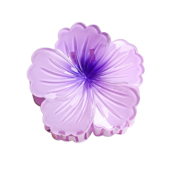 Xinwanna Flower-Shaped Hair Clip Gradient Color Back Head Hair Claw Hair Styling Accessory Seaside Vacation Hair Decoration (Purple)