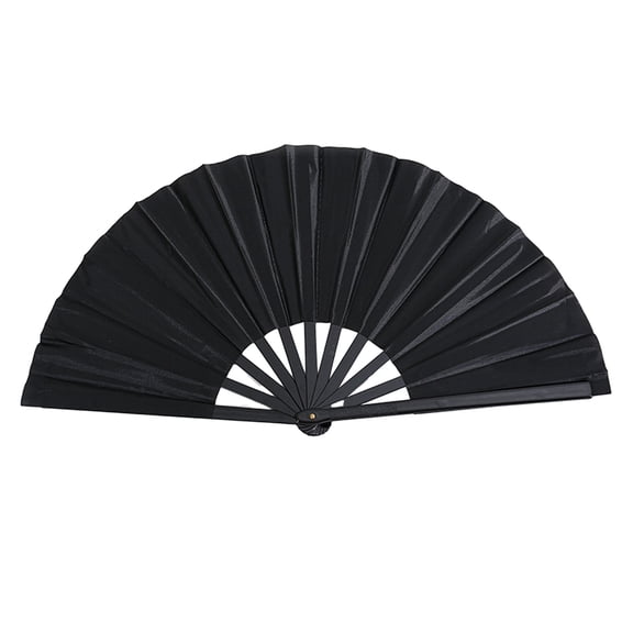 Xinwanna Folding Hand Fan for Women Foldable Chinese Tai Chi Fan Vintage Clap Fan for Festival Dancing Cosplay Wedding Party (Black)