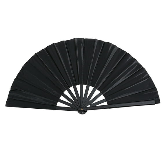 Xinwanna Folding Hand Fan for Women Foldable Chinese Tai Chi Fan Vintage Clap Fan for Festival Dancing Cosplay Wedding Party (Black)