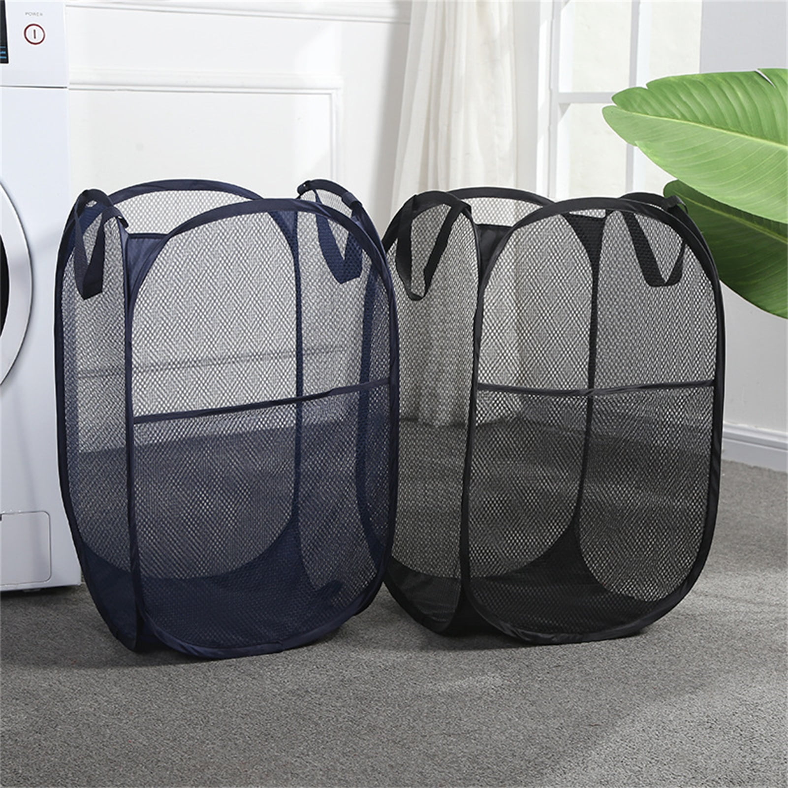HOMEST 2 Pack XL Nylon Laundry Bag with Strap, Machine Washable Large Dirty Clothes Organizer, Easy Fit A Laundry Hamper or
