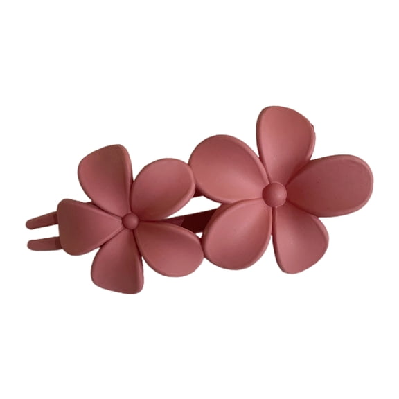 Xinwanna Girl Hair Clip Flower Decor Solid Color Elastic Spring Fix Tightly Anti-slip Hair Decoration Frosted Pointed Sticks Lady Hairpin Hair Accessory (Dark Orange)