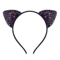 thumbnail image 1 of Xinwanna Girls Headband Glitter Sequins Non-slip Slim Flexible Heavy Duty Hairstyle Decoration Candy Color Cartoon Cat Ear Princess Hair Band Hair Accessories (Black), 1 of 13