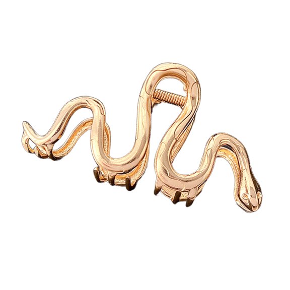 Xinwanna Hair Claw 2025 Year of The Snake Hairpin Anti-slip Teeth Textured Grip Hair Clip Chinese New Year Hair Accessories (Golden)