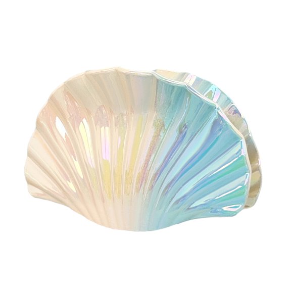 Xinwanna Hair Clip Gradient Color Hollow Design Shell Shape Hair Claw Plastic Resin Material Strong Grip Back Head Hair Claw (Blue)
