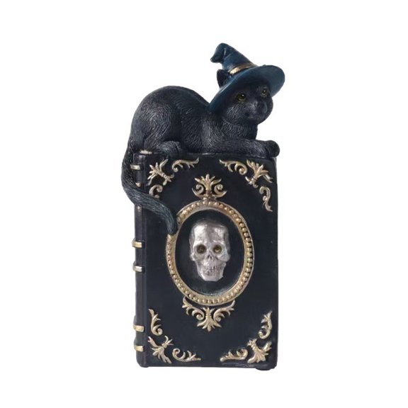 Xinwanna Halloween Resin Book Sculpture Ghost Hunter Hand Statue Decorative Figurine Spooky Devil Eye Collectible Tabletop Ornament (Type A)