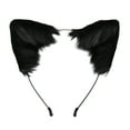 thumbnail image 1 of Xinwanna Handmade Simulation Fox Ears Hair Band Movable Cat Ears Hair Hoop Plush Animal Ear Headband Headdress Props (Black), 1 of 13