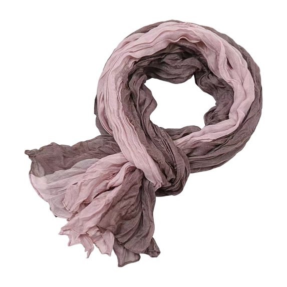 Xinwanna Ladies Shawl Scarf Color-Blocking Pleated Design Versatile Scarf Autumn Winter Outdoors Commuting Long Scarf (Pink)