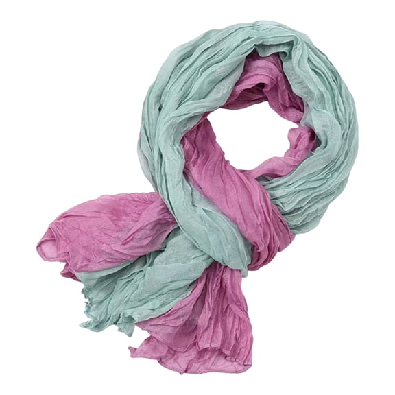 Xinwanna Ladies Shawl Scarf Color-Blocking Pleated Design Versatile Scarf Autumn Winter Outdoors Commuting Long Scarf (Purple)