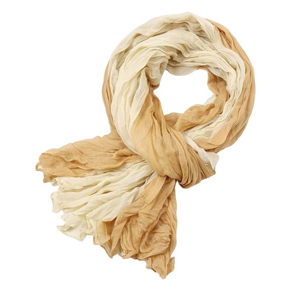 Xinwanna Ladies Shawl Scarf Color-Blocking Pleated Design Versatile Scarf Autumn Winter Outdoors Commuting Long Scarf (Yellow)
