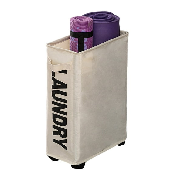 Xinwanna Laundry Basket with Wheels Easy Movement Large Capacity Foldable Design Waterproof Laundry Basket Dirty Clothes Hamper, 15.75" x 7.48" x 22.83"