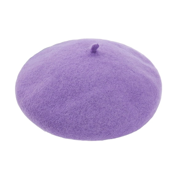 Xinwanna Painter Hat Solid Color Soft Texture Unisex Furry Bucket Hat Easy to Clean Winter Furry Beret Hat Fashion Accessories (Dark Purple)