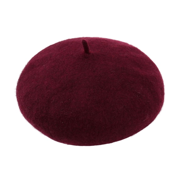 Xinwanna Painter Hat Solid Color Soft Texture Unisex Furry Bucket Hat Easy to Clean Winter Furry Beret Hat Fashion Accessories (Wine Red)