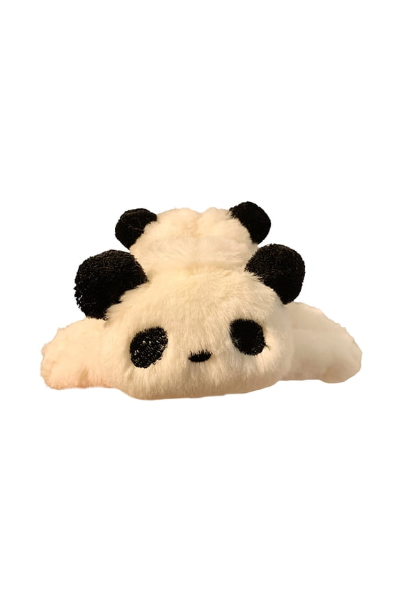 Xinwanna Plush Panda Shape Hair Claw Strong Grip Back Head Hair Clip Cartoon Shark Girl Hair Claw Hair Accessories (Type A)