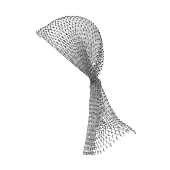 Xinwanna Rhinestone Pirate Hat Elastic Snood Scarf Cap Masquerade Ball Cosplay Events Mesh Hollow Out Headscarf (Silver,One Size)