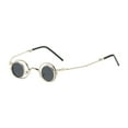 thumbnail image 1 of Xinwanna Round Flip Up Sunglasses Small Circle Polarized Glasses for Men Women Retro Punk UV400 Sun Glasses for Rave Party (Black), 1 of 13