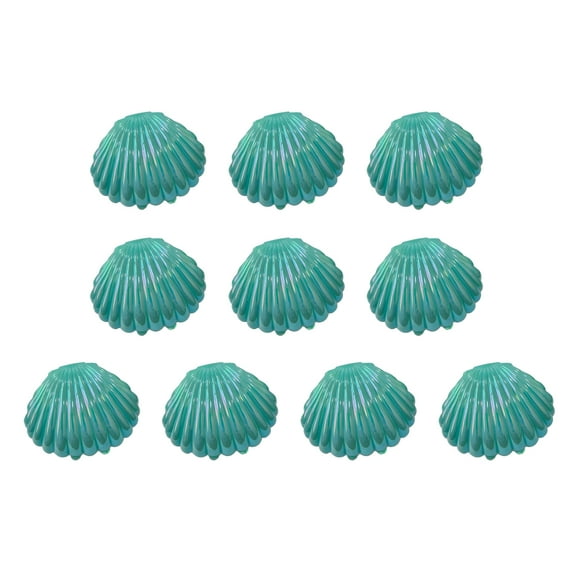 Xinwanna Sea Shell Candy Box Mermaid Shell Treat Container Plastic Chocolate Box Jewelry Holder for Wedding Birthday Shower Decoration (Green, 10 pcs)