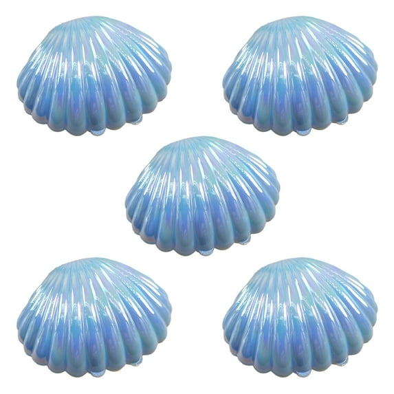 Xinwanna Sea Shell Candy Box Mermaid Shell Treat Container Plastic Chocolate Box Jewelry Holder for Wedding Birthday Shower Decoration (Blue, 5pcs)