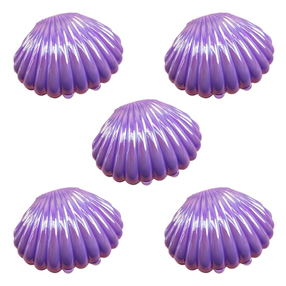 Xinwanna Sea Shell Candy Box Mermaid Shell Treat Container Plastic Chocolate Box Jewelry Holder for Wedding Birthday Shower Decoration (Purple, 5pcs)