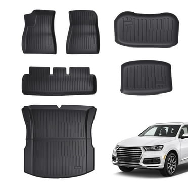 Xinwanna Tesla Model 3 Floor Mats Full Set Fit 2020-2023 All-Weather Cargo Liners Rear Cargo Tray Trunk Floor Mat Interior Accessories 6Pcs/Set, Black