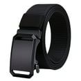 thumbnail image 1 of Xinwanna Webbing Automatic Buckle Belt Adjustable Length Farmers Security Guard Waistband Holeless Outdoor Belt (Black), 1 of 13