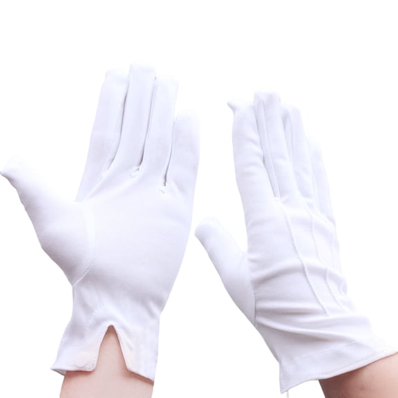 Xinwanna White Gloves Formal Tuxedo Uniform Gloves for Men Women Butler Gloves for Cosplay Party Jewelry Inspection Ceremony Guard (Type B)