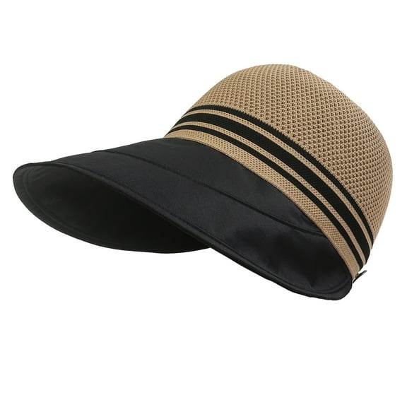 Xinwanna Women Baseball Hat Adjustable Fit Hollow Breathable Wide Brim Summer Hat with Large Brim Cycling Sunshade Fisherman Cap (Khaki)