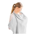 thumbnail image 1 of Xinwanna Women Breastfeeding Cover Up with 2 Pockets Adjustable Straps Breathable Nursing Cloak Breast Feeding Shawl (Light Grey,100cm), 1 of 13
