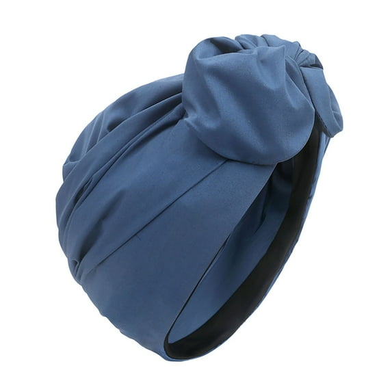 Xinwanna Women Cross Headscarf Solid Color Bow-knot Bandana Soft Breathable Turban Hat Retro Style Headwrap for Short Hair Long Hair Ladies Fashion Accessories (Royal Blue,One Size)