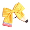 thumbnail image 1 of Xinwanna Women Hair Rope Yellow Striped Pencil Bowknot Decor Hair Tie Back-to-School Teachers Students Hair Accessories (Type B), 1 of 13