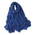 thumbnail image 1 of Xinwanna Women Headscarf Solid Color Soft Breathable Wide Head Wrap Versatile Smooth Touch Scarf Fashion Accessories (Blue), 1 of 13