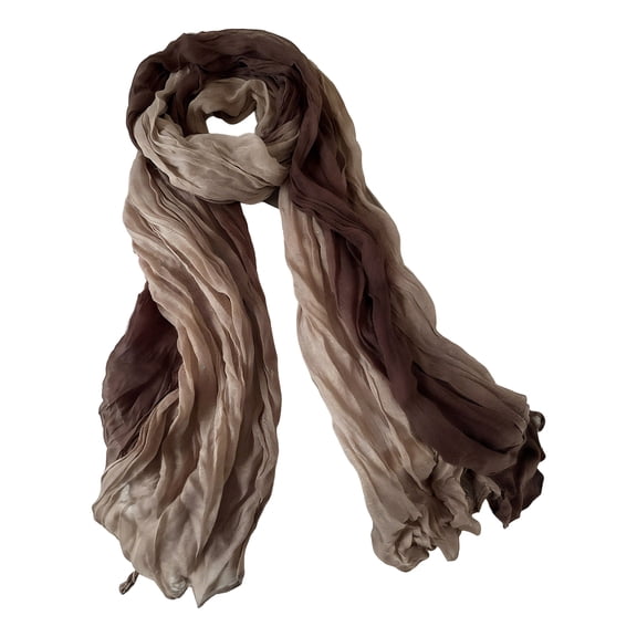 Xinwanna Women Scarf Autumn Winter Tie-Dye Scarf Soft Smooth Texture All-Weather Shawl Versatile Outdoor Accessory (Khaki)