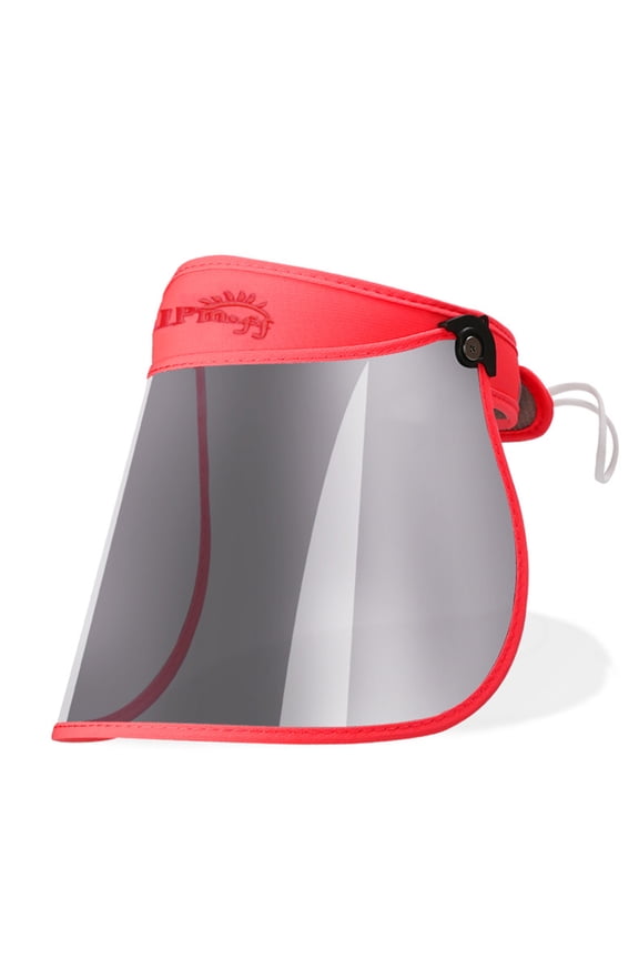 Xinwanna Women Sunhat Block Sunlight Anti-UV Rotary Face Shield Empty Top Visor Clear Visual Field Sun Hat Face Protection Cover Cycling Sunshade Cap (Red,One Size)