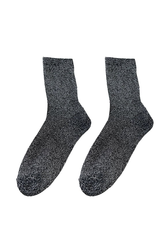 Xinwanna Women's Glitter Ankle Socks Sparkly Metallic Crew Socks Ladies Shiny Piles Socks Summer Thin Cotton Sock for Ladies Girls (Black,One Size)